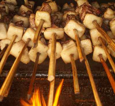 Fire-dried and smoked pork spits vawksa rep, Aizawl, Mizoram (North-Eastern India