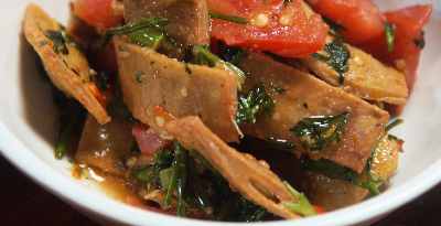 Indian/Mizo food: Zawngtah (Parkia javanica) salad 