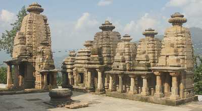 Small shrines at Surya Mandir (Hindu Sun Temple) in Katarmal near Almora (Uttarakhand, North India)