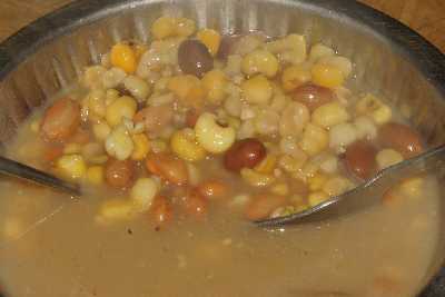 Nepalese food: Maize and bean soup