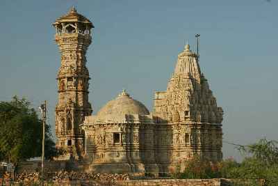 Tower of Glory (Kirti Stambha), Jain tower at Chittaurgarh Fort, Chittaur, Rajasthan (India)
