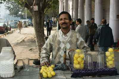 Nimbu Wallah (Lemon juice Vendor, Lemonade seller) Connaught Place, New Delhi) 