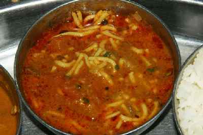 Indian / Gujarati Food: Seva (tomatos with soft noodles)