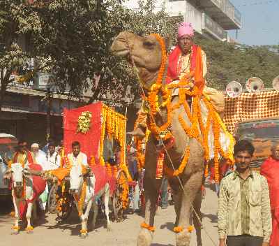 Kartik Purnima procession in honour of Satya Sai Baba, in Hazaribagh, Jharkhand, Northern India