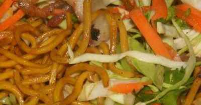 Nepalese Food: Chow Mein, fried noodles