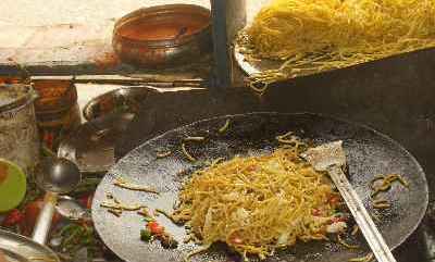 Nepalese Food: Chow Mien, fried noodles