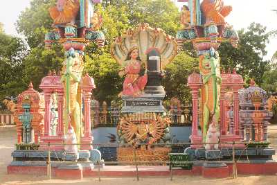 Parvati statue at Hindu Nakapushani Kovil Temple, Nainativu Island, near Yalpanam (Jaffna), Northern Province, Sri Lanka