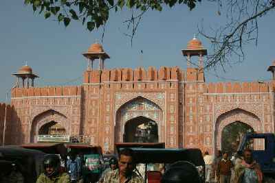 Ajmer Pol (Pink City South Gate) in Jaipur, Rajasthan (India)