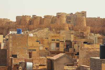 Jaisalmer (Golden City) with fort in background, Rajasthan (India)
