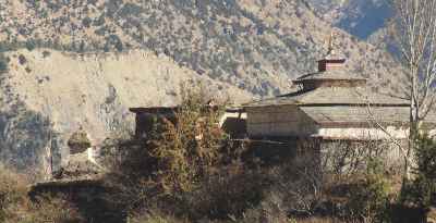 Neglected buddhist temple in Khobang, Mustang, Nepal