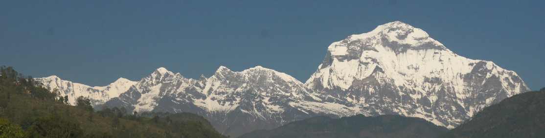 View of the Dhaulagiri massif, seen from Baglung (Nepal, Himalaya)