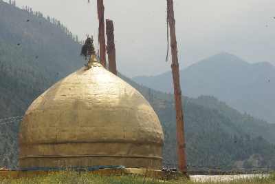Golden dome of Chandan-nath Mandir Hindu Temple in Jumla, Western Nepal