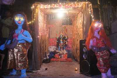 Rakshasi (female Demon) during Diwali Hindu festival in Kolkata (Calcutta), West Bengal, India