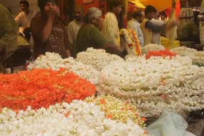 Devaraja Blumenmarkt in Mysore (Karnataka/Südindien)