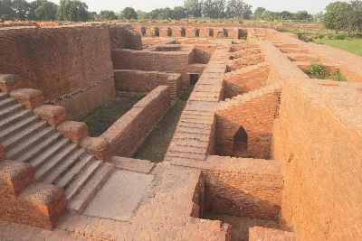 Monastery No. 5 at Nalanda archeological excavation site, near Rajgir, Bihar (Northern India)