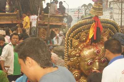 Hindus offering sacrifices during the Rato Machendranath Jatra festival in Patan, Kathmandu Valley, Nepal