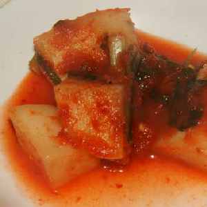 Korean Food in Nepal: Kkaktugi (spicy pickled radish cubes)