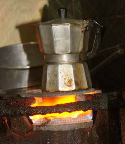Indian Tourist Food: Italian Espresso at Moonlight Cafe in Pushkar, Rajasthan (India)