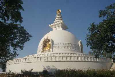 Buddhist peace pagoda (Vishwashanti stupa) near Rajgir, Bihar (Northern India)