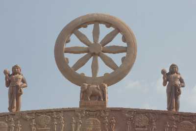 Dharmachakra (Wheel of Teaching) in Sarnath, near Varanasi, Uttar Pradesh (India)