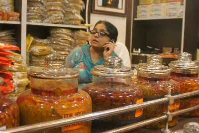 Muslim Pickle (Achar) shop in Kachauri Gali, Varanasi, Uttar Pradesh, India