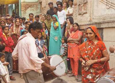 Marriage music in the Old City of Varanasi, Uttar Pradesh, India